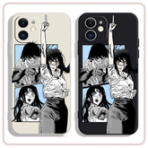 Black and White Chainsaw Man Asa Yoru Phone Case - HelloAnimeCases